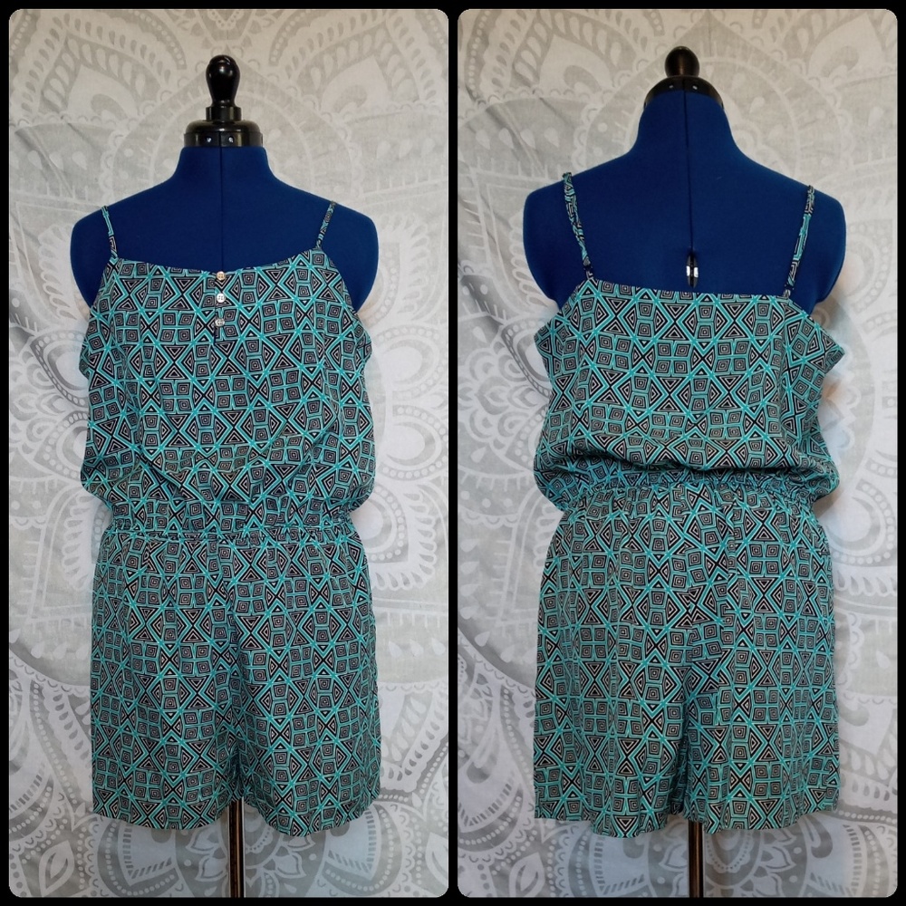 Geometric Print Romper